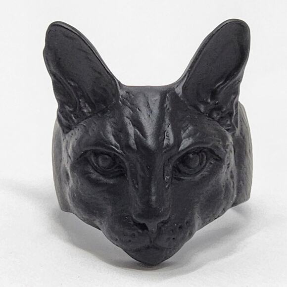 Salem Black Metal Kitty Cat Ring - Picture 2 of 10